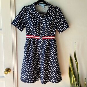 Draper James•Red/White/Blue Americana Hearts Fit & Flare Shirt Dress•Size 4